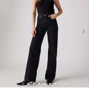 Levi’s wide leg high rise black jeans